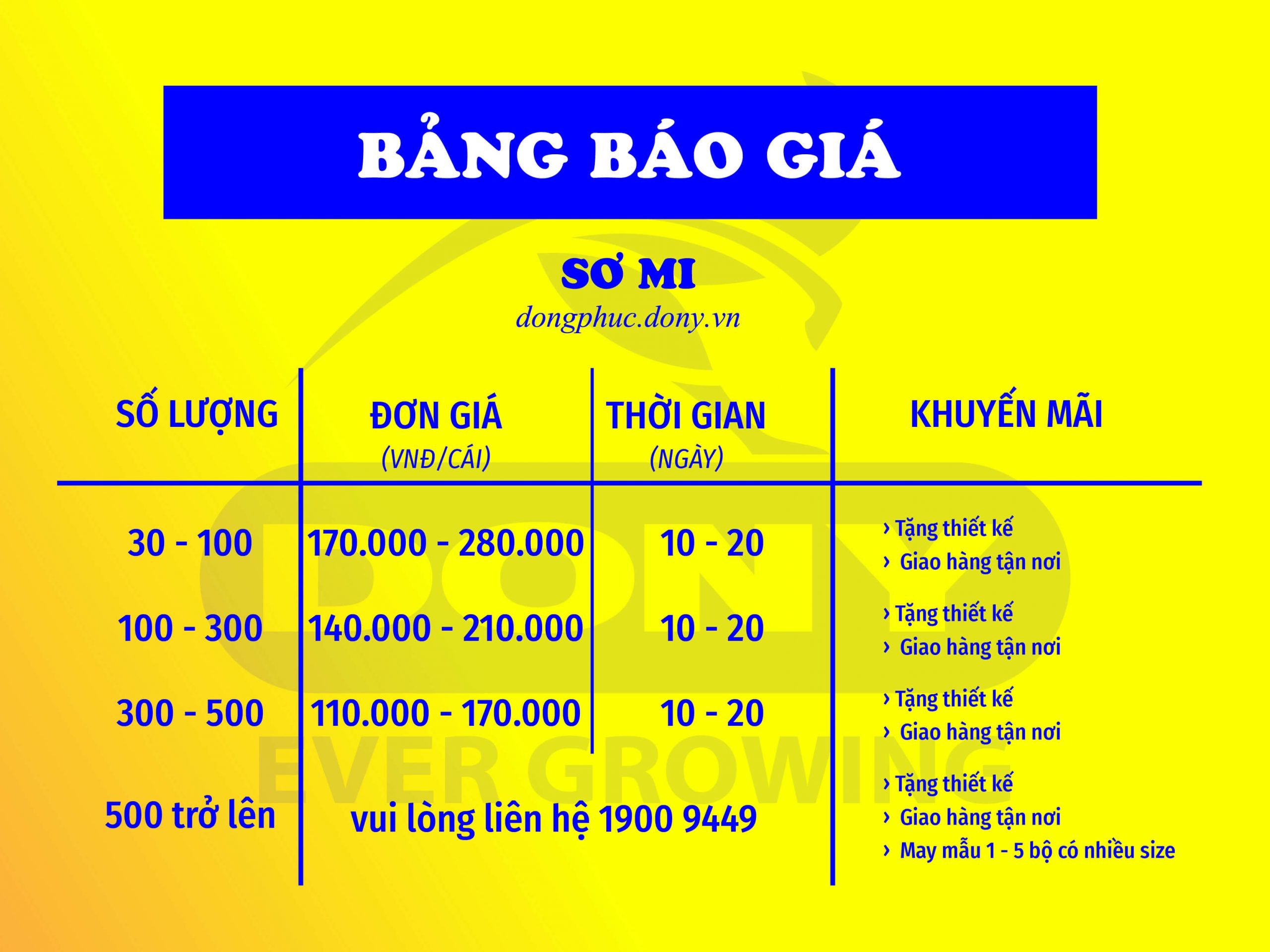 Bảng báo giá áo thun - Áo sơ mi -Áo khoác - Mũ nón đồng phục 2 BẢNG BÁO GIÁ ÁO SƠ MI ĐỒNG PHỤC