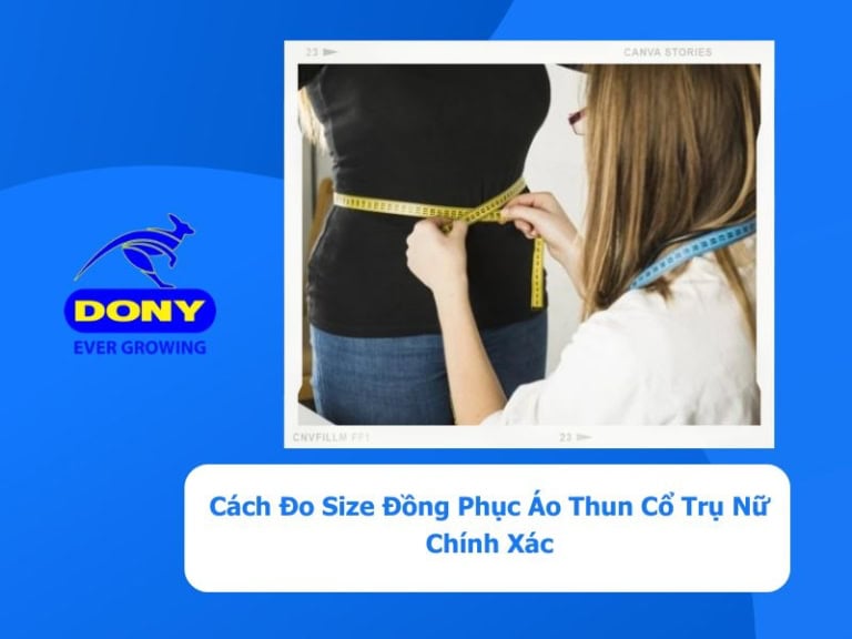 Cách đo size đồng phục áo thun cổ trụ nữ chính xác