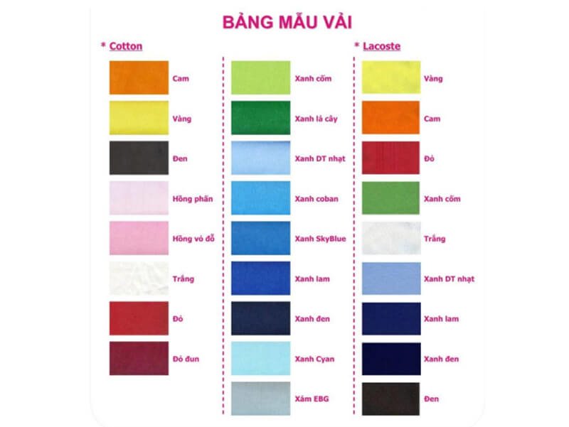 7 Lưu ý khi may đồng phục bạn nhất định phải biết 2 Lựa chọn màu sắc phù hợp