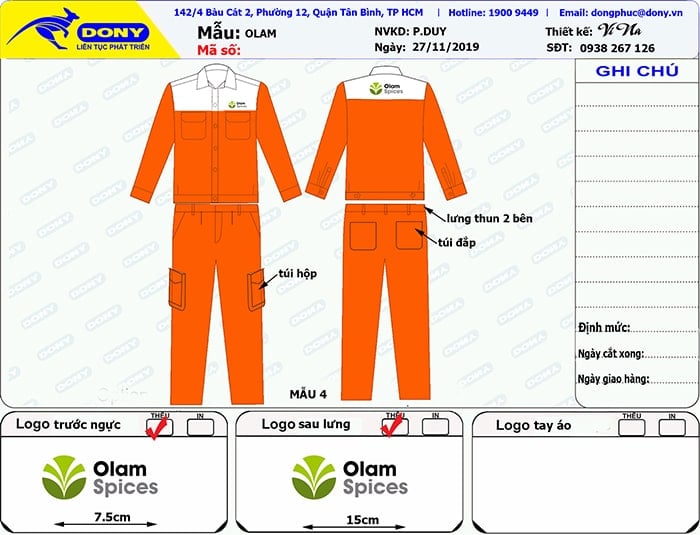 CÔNG TY TNHH OLAM VIỆT NAM TẠI TỈNH GIA LAI ĐẶT ĐỒNG PHỤC BẢO HỘ LĐ 2