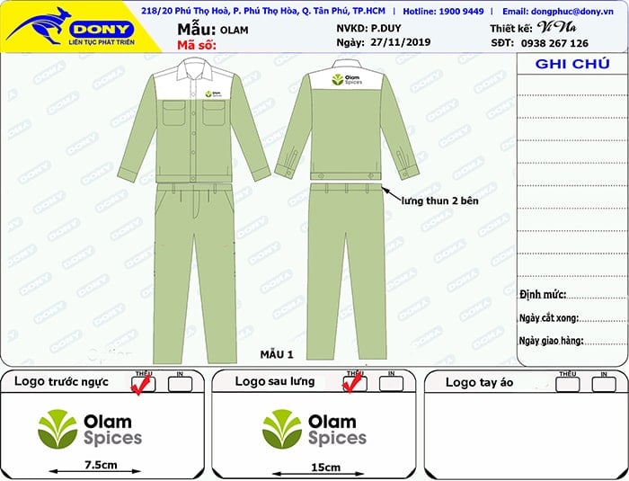 CÔNG TY TNHH OLAM VIỆT NAM TẠI TỈNH GIA LAI ĐẶT ĐỒNG PHỤC BẢO HỘ LĐ 1