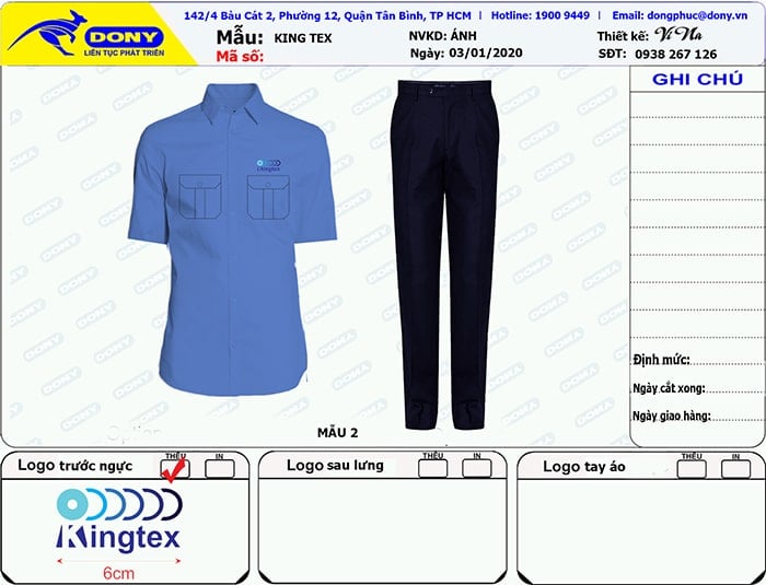 CÔNG TY KINGTEX TẠI TỈNH LONG AN ĐẶT TIẾP ĐỒNG PHỤC BẢO VỆ & ÁO THUN 1