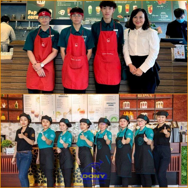 Nhận thiết kế, may đồng phục nhân viên phục vụ quán cà phê, quán ăn tại Kiên Giang