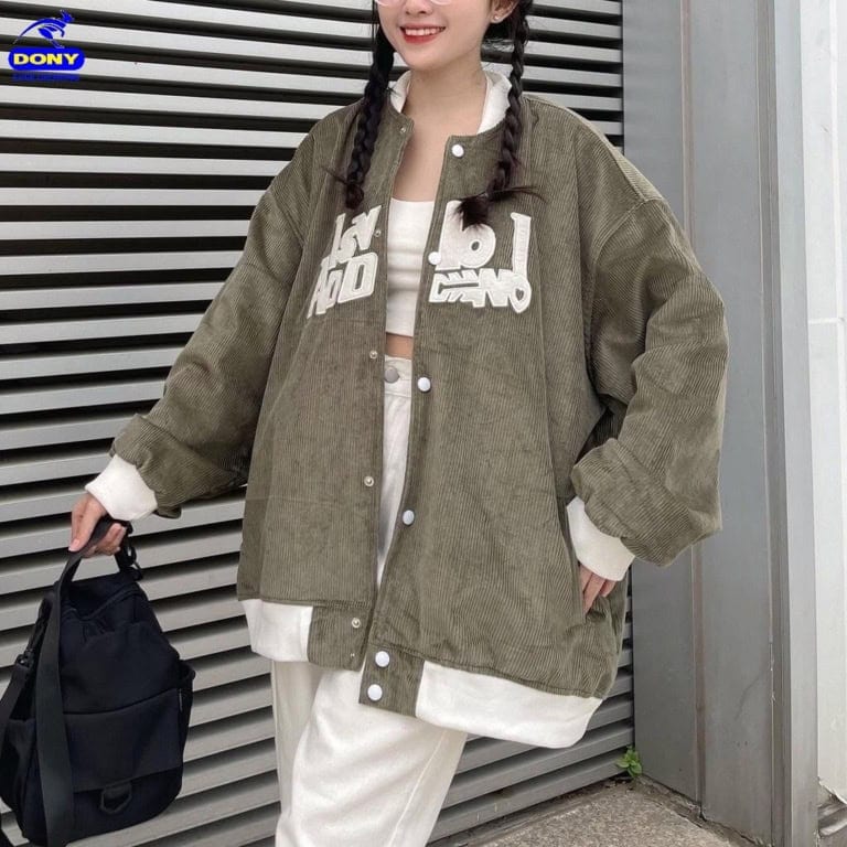 Áo khoác Bomber vải nhung (mẫu 2)