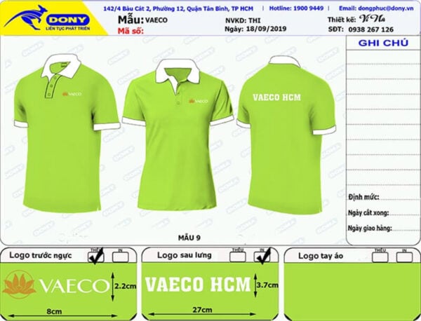 Áo thun polo đồng phục Công Ty TNHH MTV VAECO