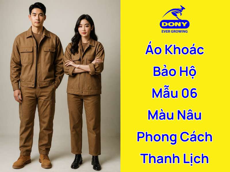Áo khoác bảo hộ mẫu 06 màu nâu