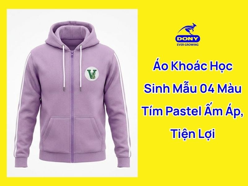 áo khoác học sinh màu tím pastel