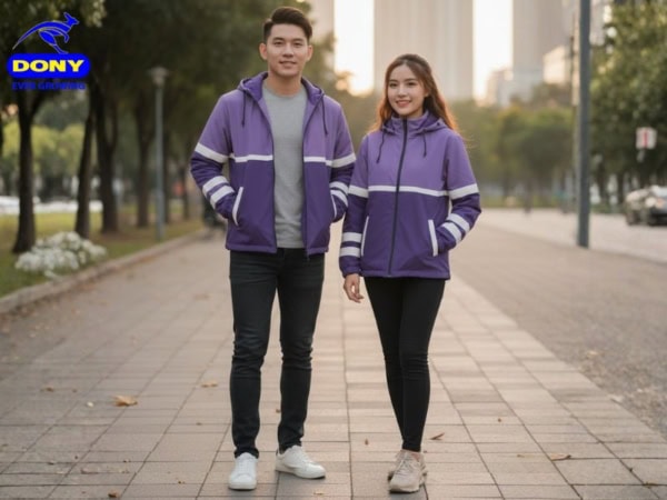 áo khoác phản quang màu tím