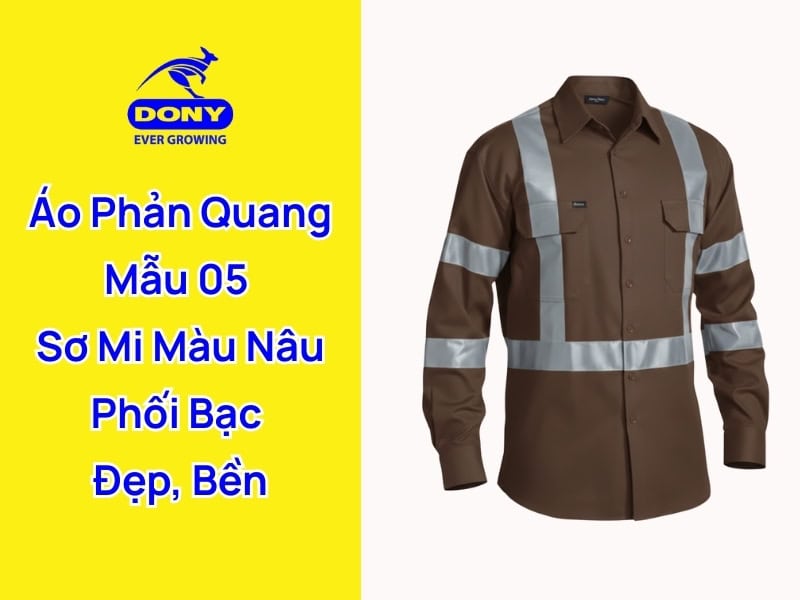 áo phản quảng sơ mi màu nâu phối bạc