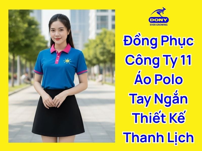áo polo đồng phục tay ngắn xanh dương
