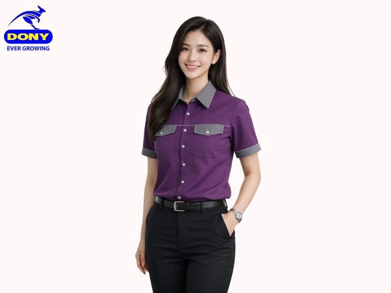 Áo sơ mi form suông vừa vặn, dáng gọn gàng giúp tôn dáng