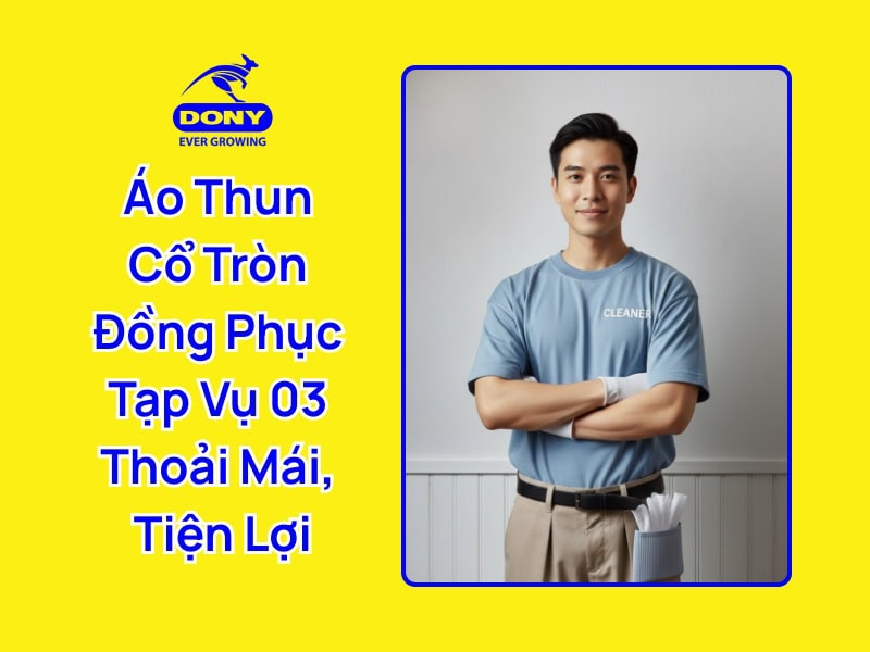 áo thun cổ tròn đồng phục tạp vụ