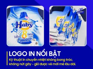 Logo in tràn thân bằng công nghệ in chuyển nhiệt, sắc nét, nổi bật.