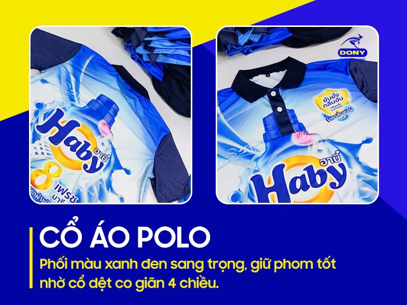 Cổ áo chất liệu thun co giãn 4 chiều, giữ form tốt, không bai dão.