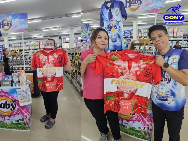 ao thun dong phuc in tran than famony do 1