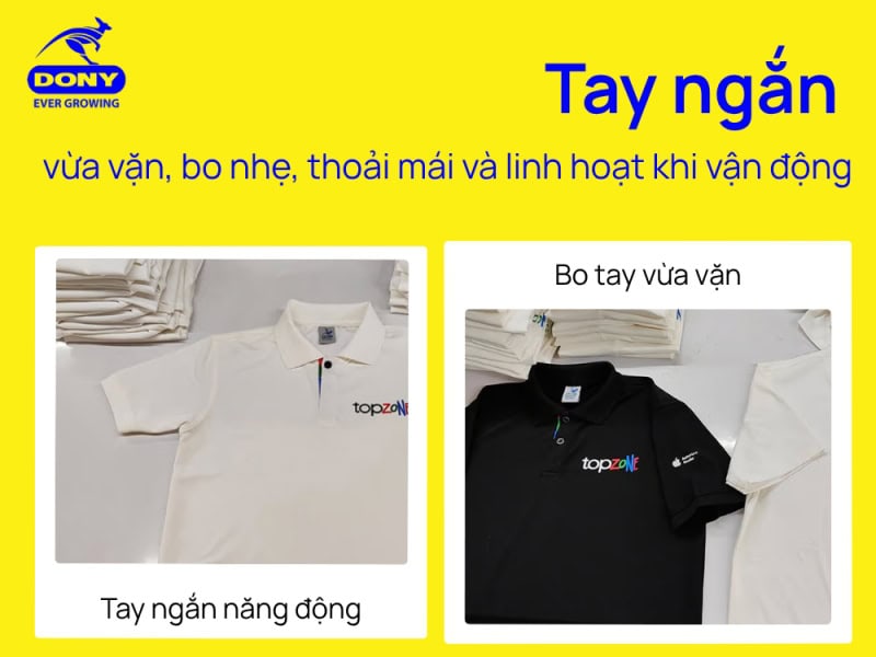 Tay áo polo TOPZONE ngắn vừa vặn