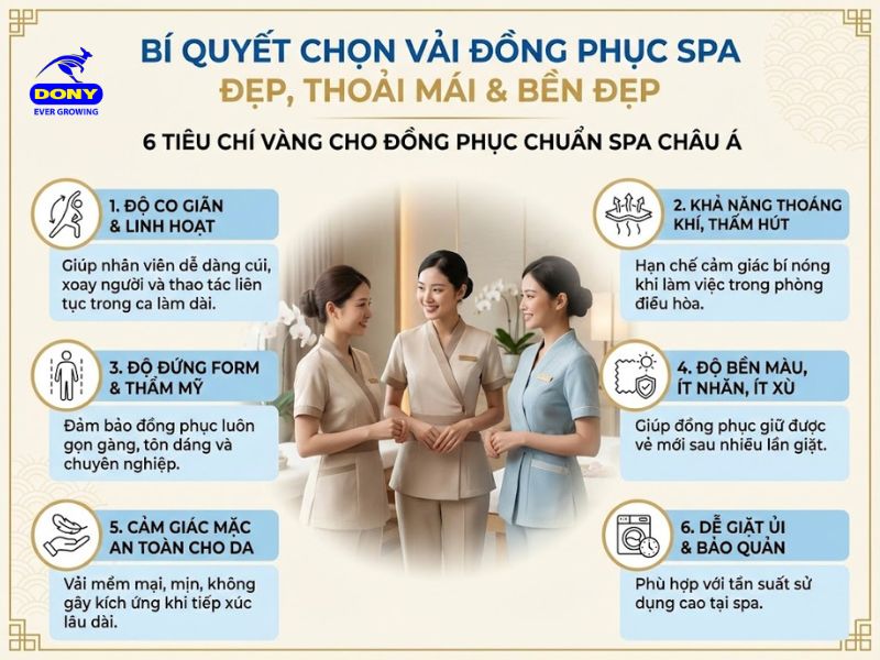Tiêu chí chọn vải đồng phục spa