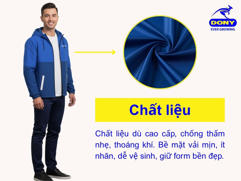 Chất liệu vải may áo khoác gió công ty 3