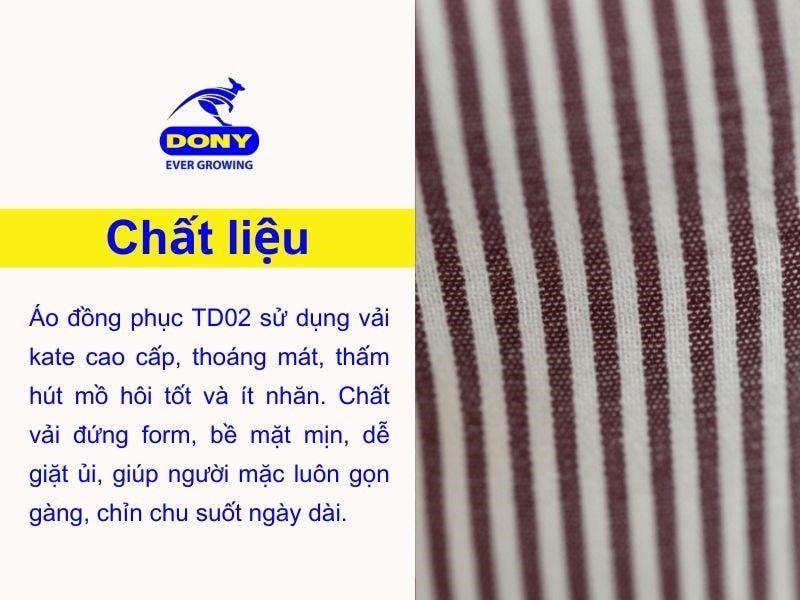Áo đồng phục TD02 được may từ vải kate cao cấp,
