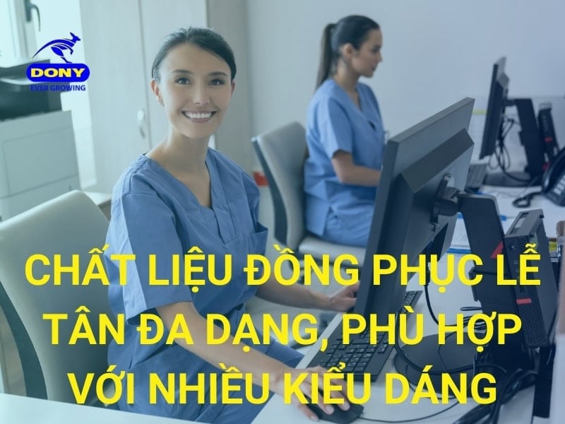 Chất liệu đồng phục lễ tân đa dạng, phù hợp với nhiều kiểu dáng