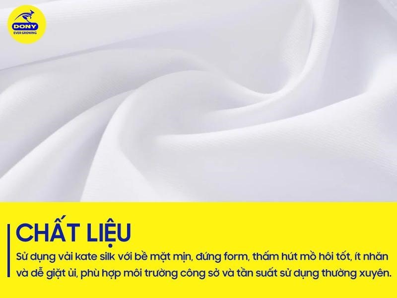 Áo sơ mi đồng phục 01 sử dụng vải kate silk