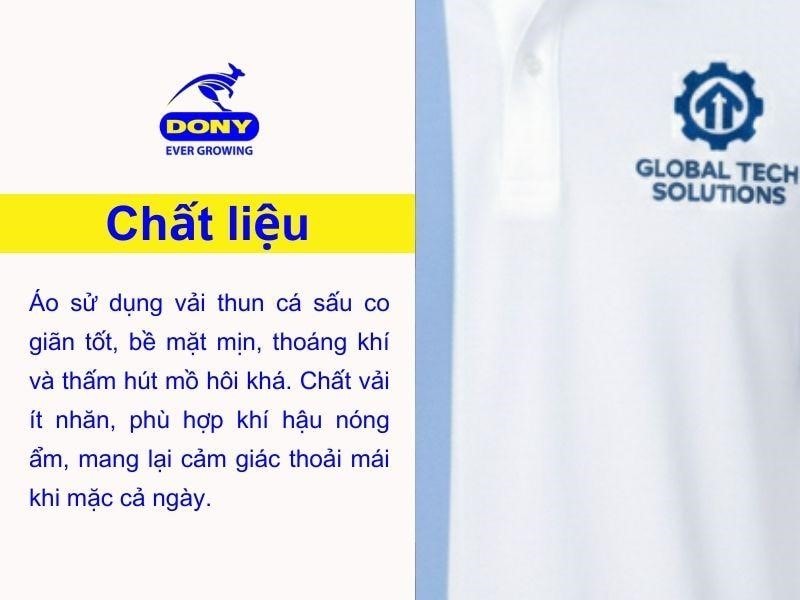 Áo được may từ chất liệu vải thun cá sấu có độ co giãn tốt