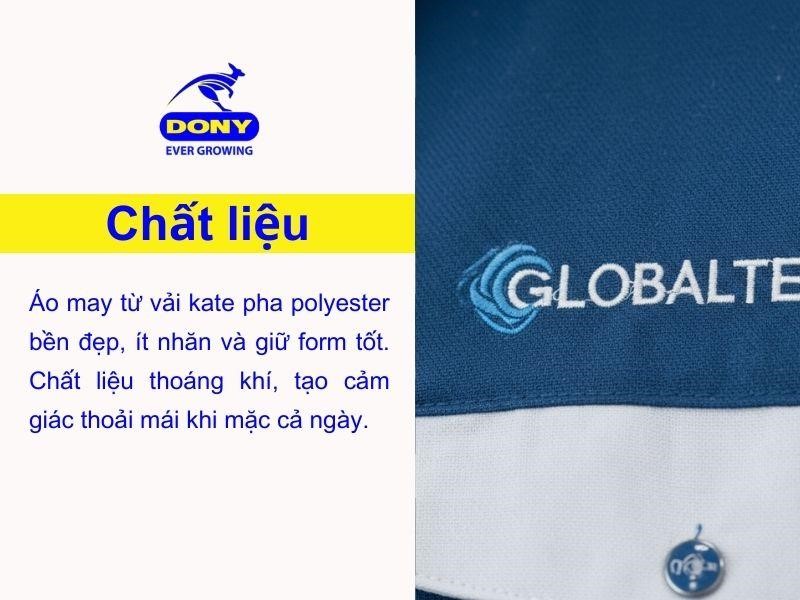 Áo được may từ vải kate cao cấp pha polyester, có độ bền cao