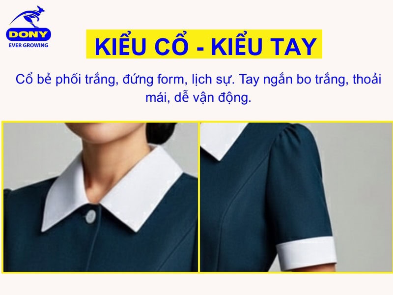 co va tay ao dong phuc tap vu vay xanh den