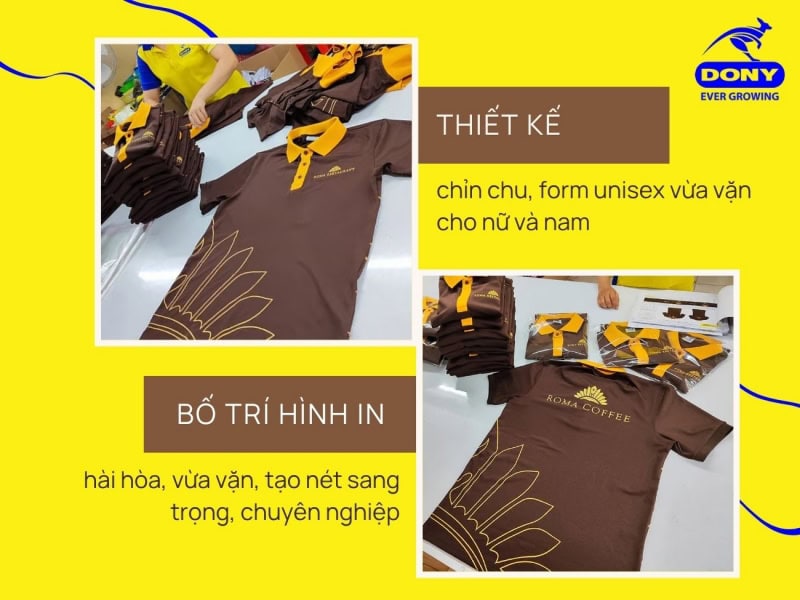 Thiết kế áo thun đồng phục polo Roma Coffee
