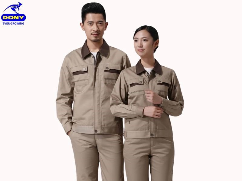 Đồng phục công nhân sử dụng tone nâu đậm