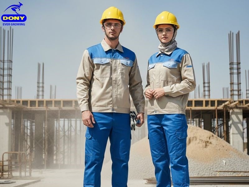Áo đồng phục công nhân xây dựng tay dài chống nắng