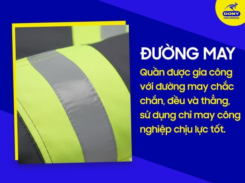 Quần được gia công với đường may chắc chắn, đều và thẳng,