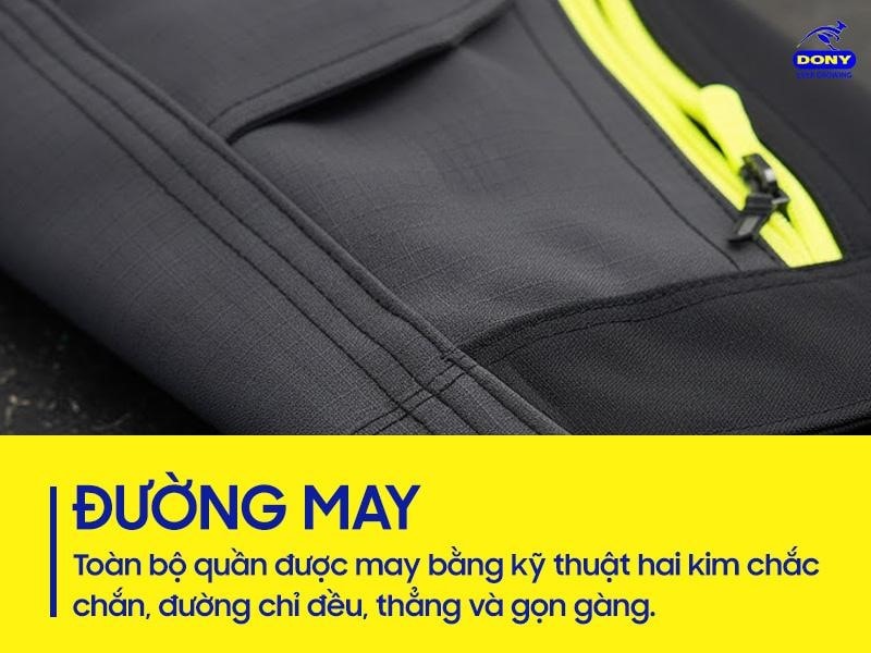 Toàn bộ quần được may bằng kỹ thuật hai kim chắc chắn