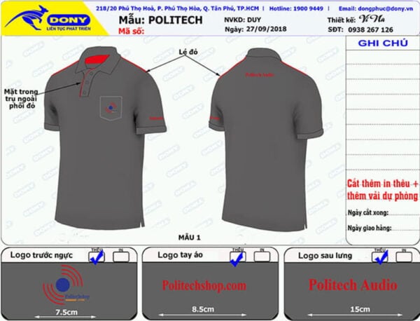 Áo thun polo đồng phục Công Ty POLITECH