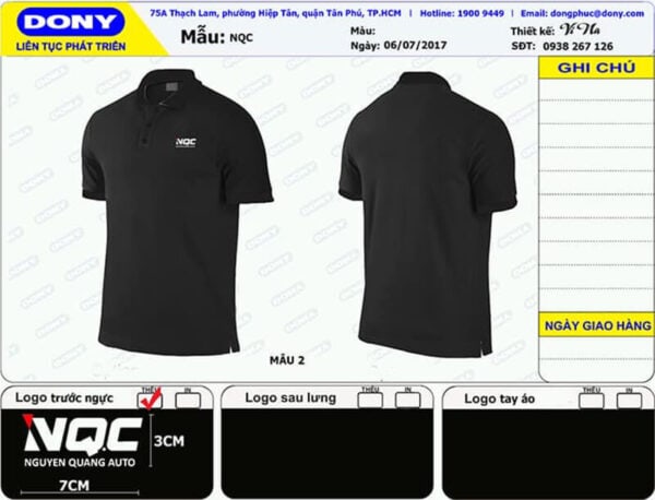 Áo polo đồng phục Công Ty Nguyễn Quang Auto