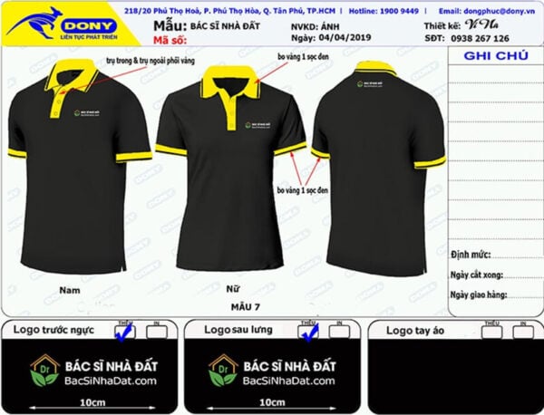 Áo thun đồng phục polo Công Ty Bác Sĩ Nhà Đất