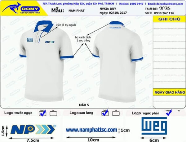 Áo polo đồng phục Công Ty Nam Phat Technical Service Co Ltd