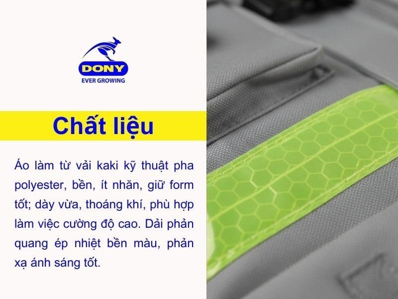 Áo được may từ vải kaki kỹ thuật cao cấp pha polyester