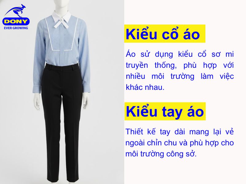 kieu co ao va tay ao so mi dong phuc