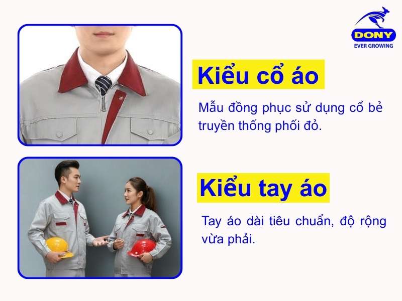Kiểu tay áo đồng phục bảo hộ lao động 1