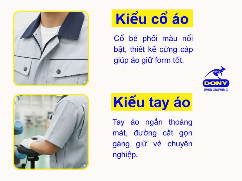 Kiểu cổ đồng phục bảo hộ lao động 5
