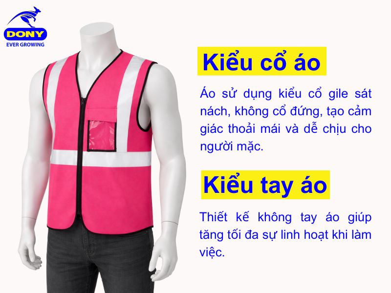 kieu co va tay ao gile bao ho