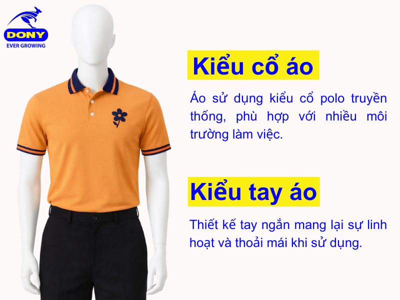 kieu co va tay ao polo tay ngan mau cam