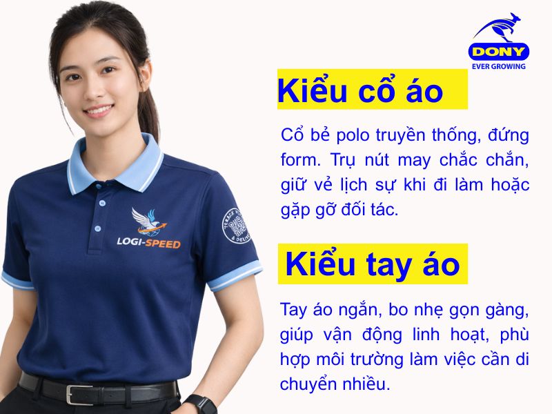 kieu co va tay ao polo xanh navy