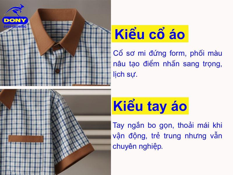 kieu dang ao so mi tay ngan caro
