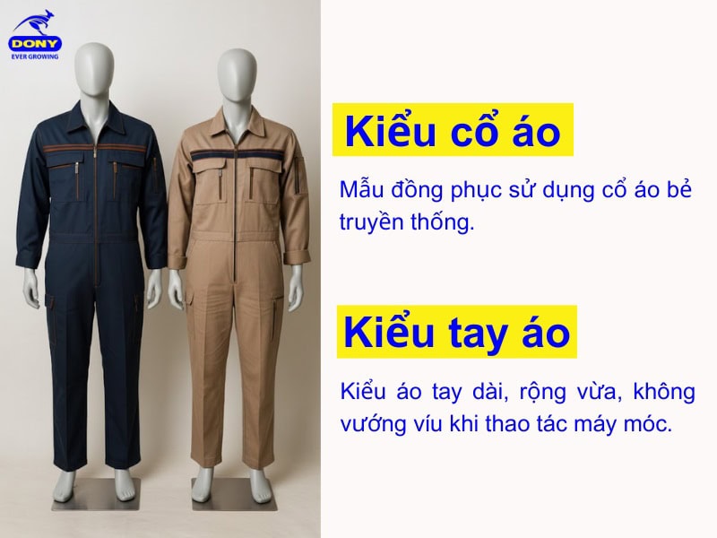 kieu tay va co ao dong phuc cong nhan co khi