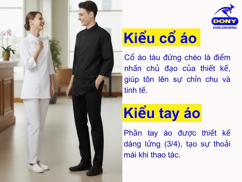 kieu tay va co ao dong phuc nha hang