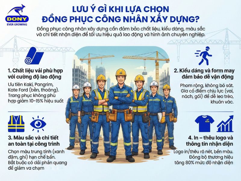 Lưu ý quan trọng lựa chọn đồng phục công nhân xây dựng