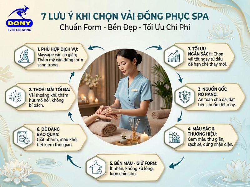 Lưu ý quan trọng khi chọn vải may đồng phục spa