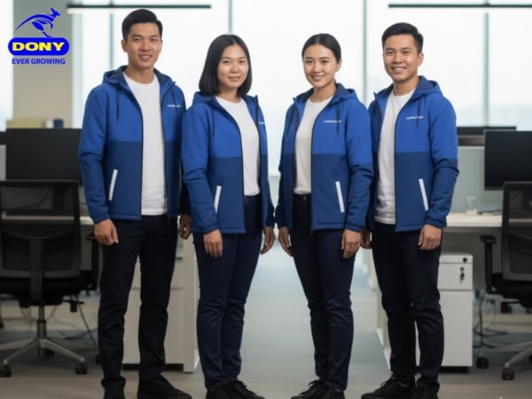 Áo Khoác Gió Công Ty Mẫu 03 Phối Xanh Dương Đậm - Nhạt